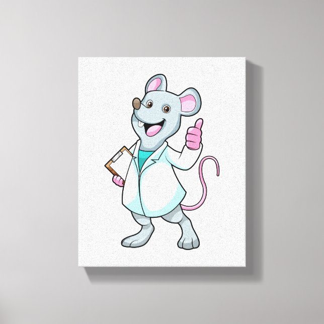 Toile Souris comme docteur avec manteau de docteur (Recto)