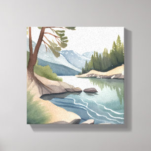 Toile South Lake Tahoe   Paysage à l'aquarelle