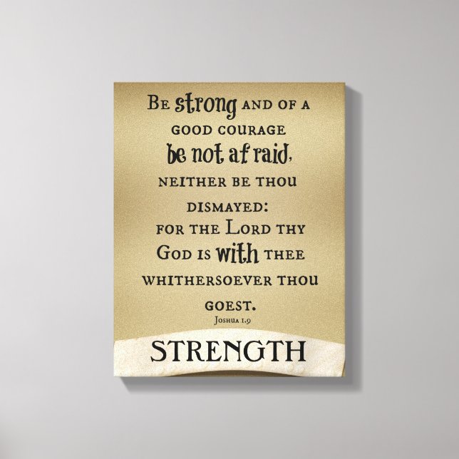Toile Soyez forts et de bon courage Bible Verse (Recto)