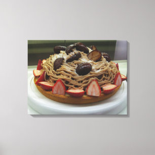 Toile Spaghetti japonais et gâteau aux fraises