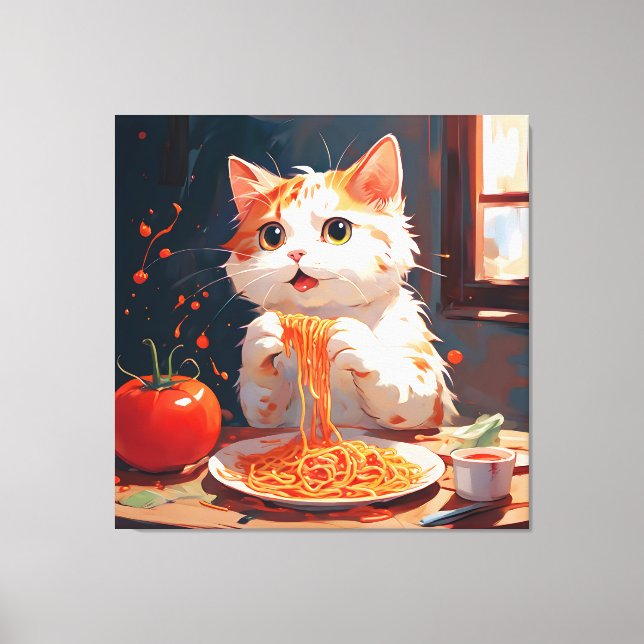 Toile Spaghetti mangeur de chat (Recto)