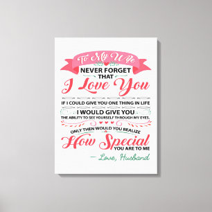 Toile Special Quotes To My Wife   Venin pour femmes  
