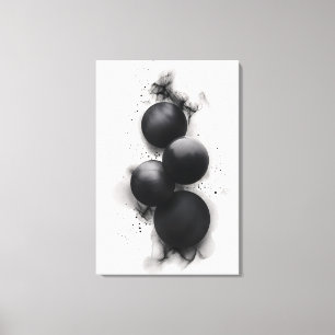 Toile Sphères noires Art abstrait moderne