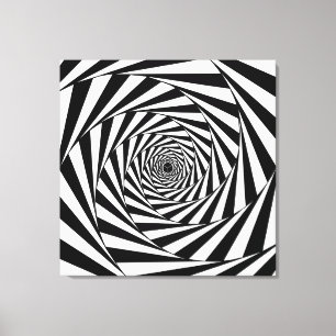 Toile Spirale d'escalier en noir et blanc abstrait