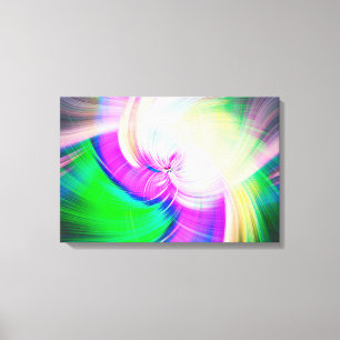 Toile SPIRALFLUO - Psychédélique colorée moderne fractal