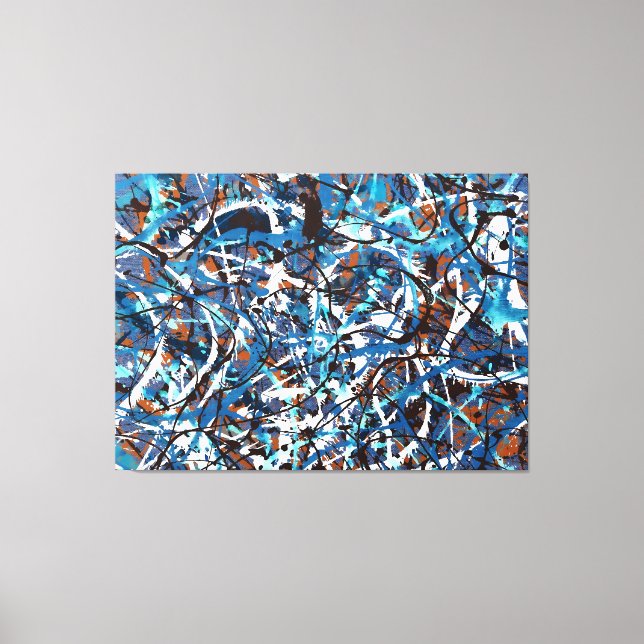 Toile SPLATTER COLORÉ LXVII - Peinture d'action - (Recto)