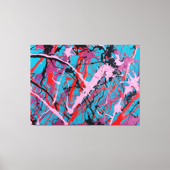 Toile SPLATTER COLORÉ LXVIII - Peinture d'action - (Recto)