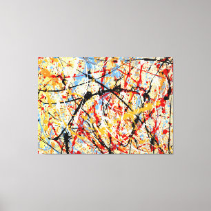 Toile SPLATTER COLORÉ XXVI - Peinture d'action -