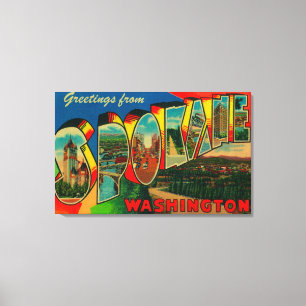 Toile Spokane, Washington - grandes scènes 2 de lettre