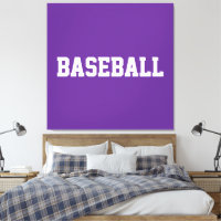 Sporty Bold Texte BASEBALL Blanc Sur Fond Violet C