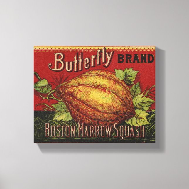 Toile Squash Antique Végétal Étiquette Can (Recto)