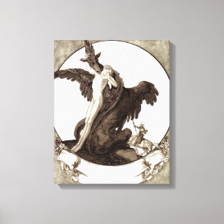 Toile St George Secourant un homme d'un dragon