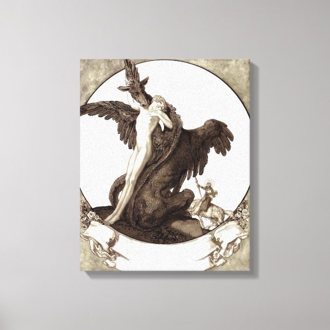 Toile St George Secourant un homme d'un dragon (Recto)