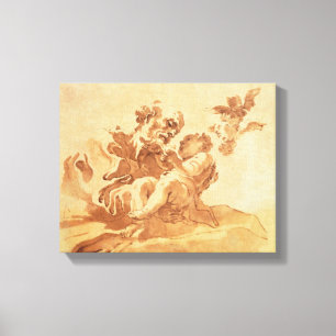 Toile St Joseph adorant l'enfant du Christ (stylo,