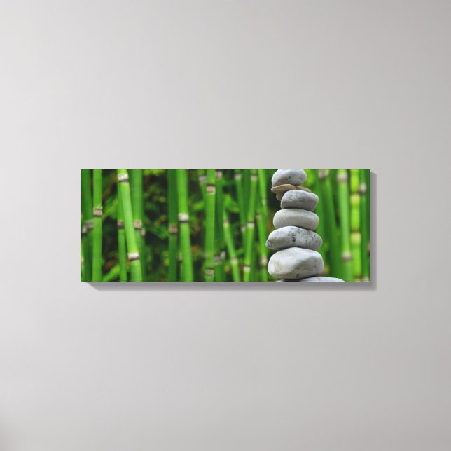 Toile Stack Zen Rock Peacly et Bamboo Canvas Print (Recto)