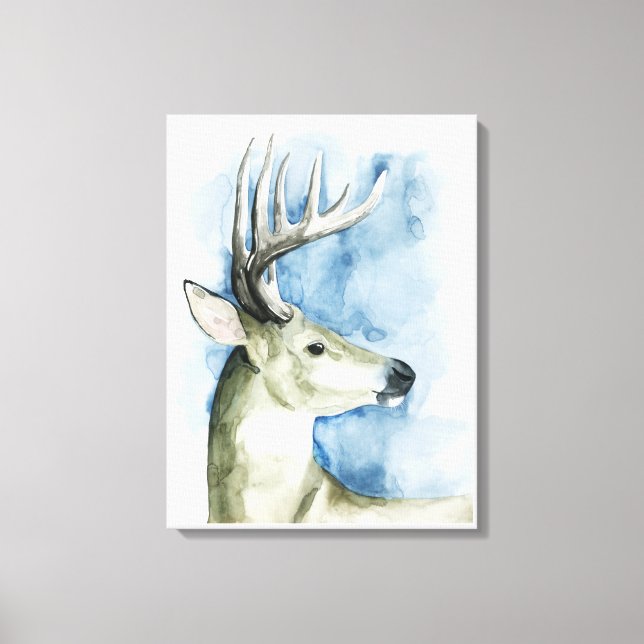 Toile Stag errant - Aquarelle (Recto)