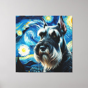 Toile Starry Giant Schnauzer Portrait de chien - Portrai