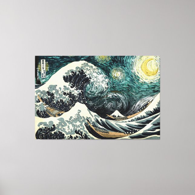 Toile Starry nami - Hokusai & van Gogh (Recto)