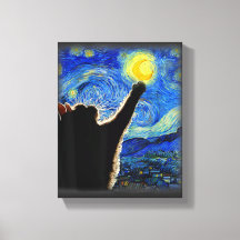 Starry Night Cat, Van Gogh Amoureux des chats Cat