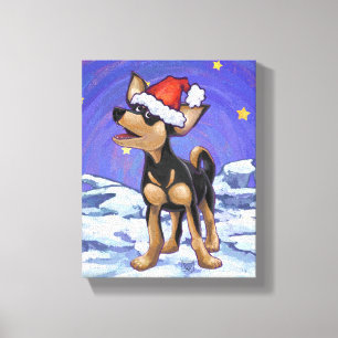 Toile Starry Night Festive Chihuahua