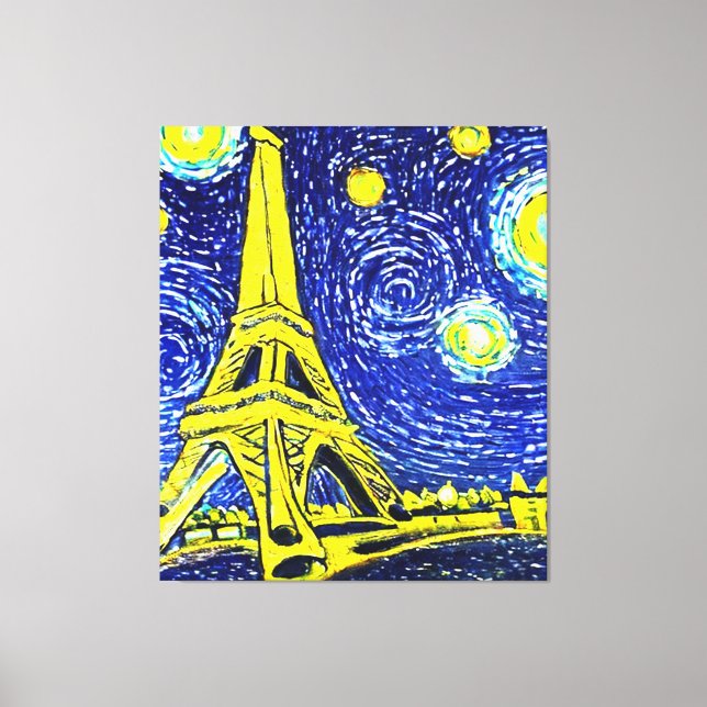 Toile Starry Night Paris France (Recto)