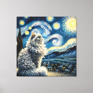 Toile Starry Selkirk Rex Portrait de chat - Portrait pou