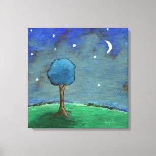 Toile Starry Starry Night, Whimsical Tree Paysage Art