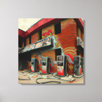 Station d'essence abandonnée Abstraite Ai Art