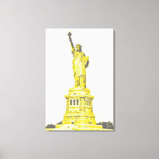 Toile Statue de la Liberté dans les tons jaune et gris