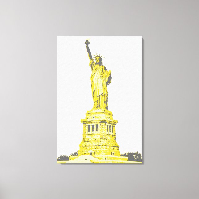 Toile Statue de la Liberté dans les tons jaune et gris (Recto)