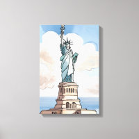 Statue de la Liberté | Monument aquarelle