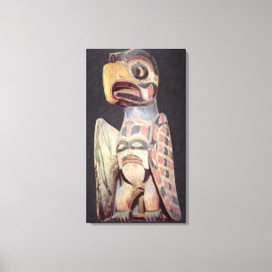 Toile Statue de "Thunderbird" de Haida (bois peint)