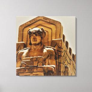 Toile Statue du pont neigeux