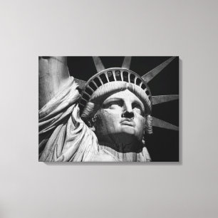 Toile Statue noire et blanche de la Liberté NYC