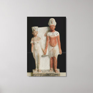 Toile Statuette d'Amenophis IV et de Nefertiti