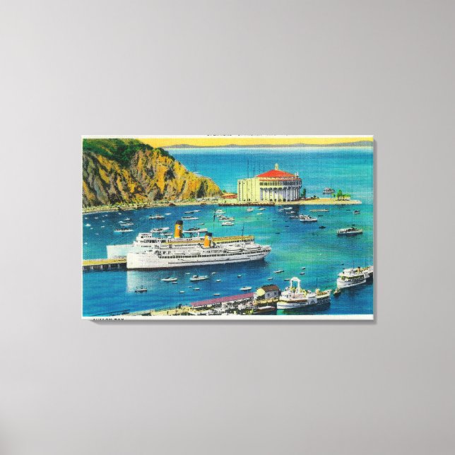 Toile Steamers Catalina et Avalon à Pier et Casino (Recto)