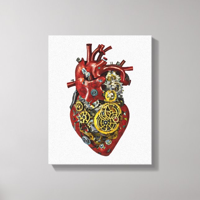 Toile Steampunk Coeur humain Anatomie Art (Recto)