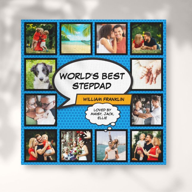 Toile Stepfather, Stepdad 12 Photo Blue Comic Book (Stepfather, Stepdad 12 Photo Blue Comic Book Canvas Print)