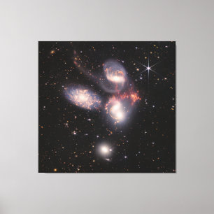 Toile Stephan's Quintet 5 Galaxies Deep Field James Webb