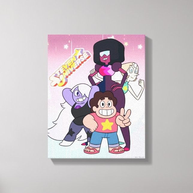Toile Steven Universe | Pose du groupe Crystal Gem (Recto)