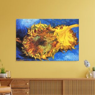 Toile Still Life Two Cut Sunflowers par Vincent van Gogh