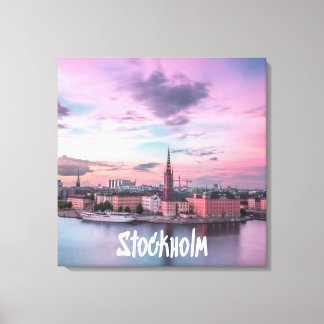Toile Stockholm Capital of Sweden Night Skyline