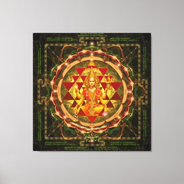 Toile Stotram sur Devi Lakshmi- Shri Yantra (Recto)