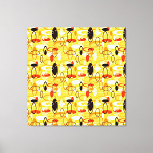 Toile Style abstrait jaune et noir moderne