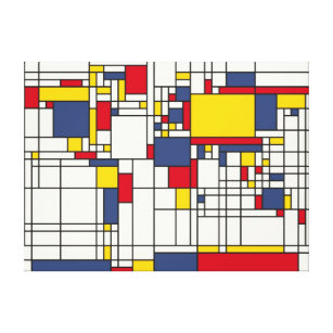 Toile Style de Mondrian d'abrégé sur carte du monde