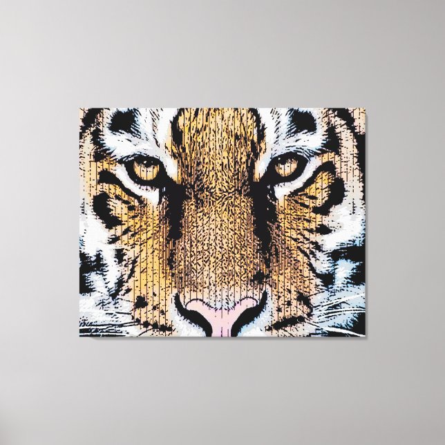 Toile Style de presse graphique Wild Tiger Portrait (Recto)