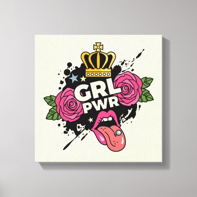 Toile Style de tatouage Girl Power (Recto)