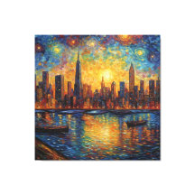 Style New York City Skyline van Gogh