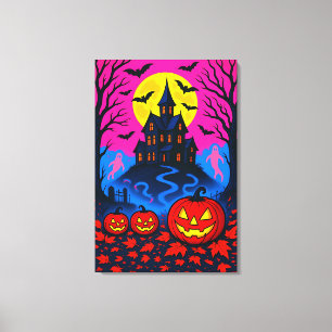 Toile Style Rétro Années 80 Halloween Pop Art