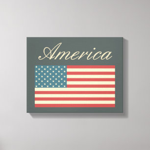 Toile Style vintage American Flag Art